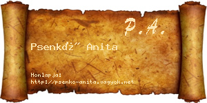 Psenkó Anita névjegykártya
