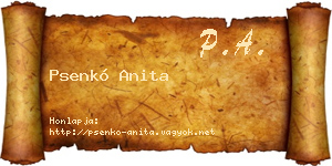 Psenkó Anita névjegykártya